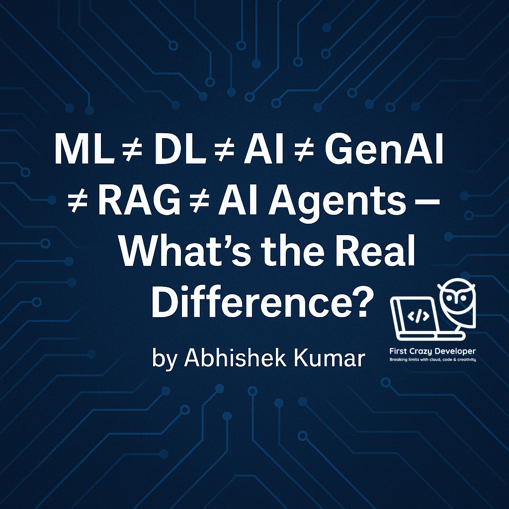 🚀ML ≠ DL ≠ AI ≠ GenAI ≠ RAG ≠ AI Agents — What’s the Real&nbsp;Difference?